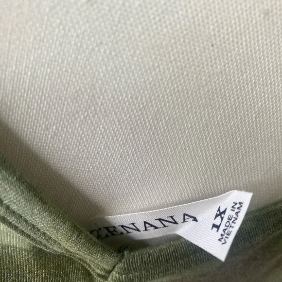 Zenana Outfitters (NWOT) Green with stars, adjustable straps pockets dress 1X - Picture 7 of 7